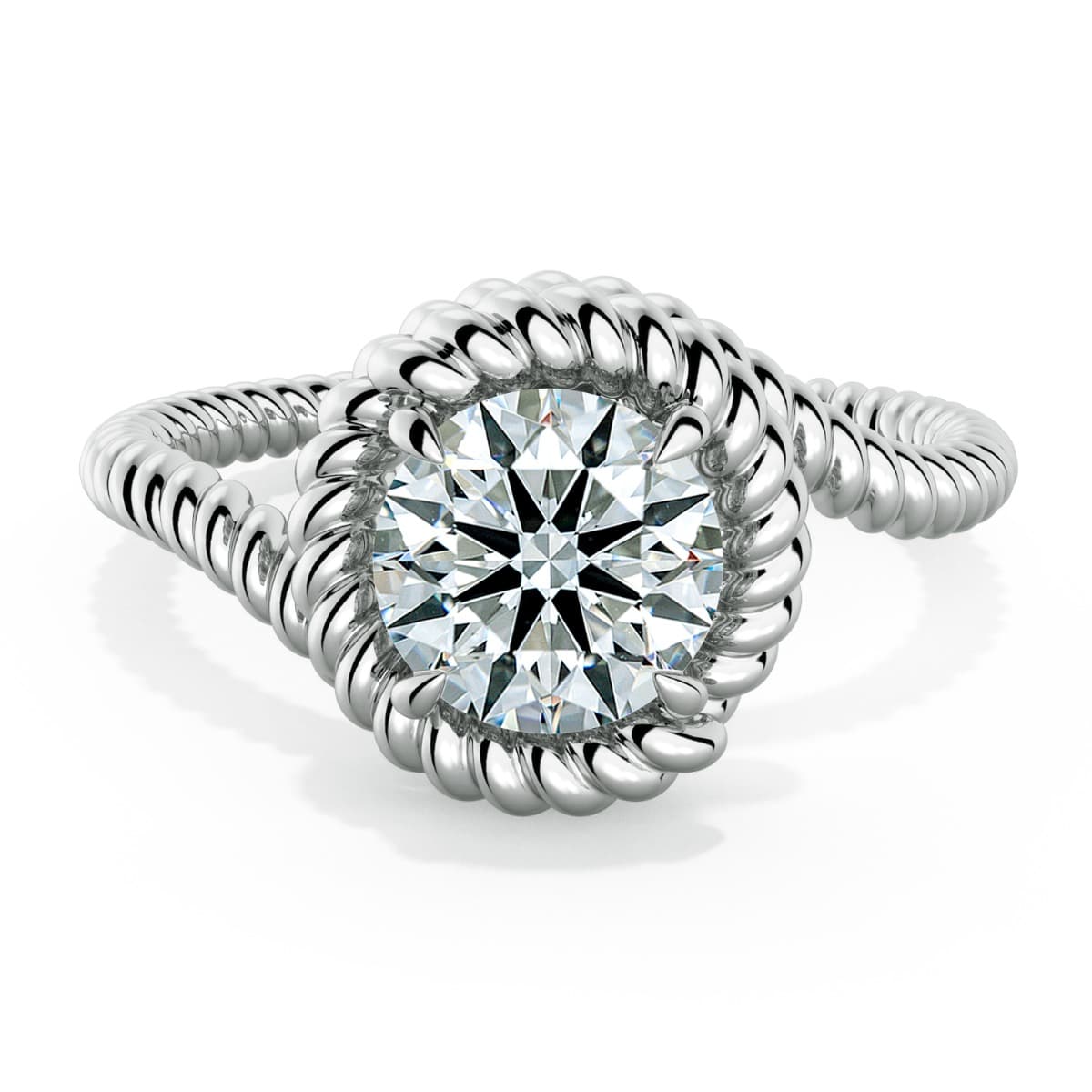 Abbraccio Braided Swirl Engagement Ring