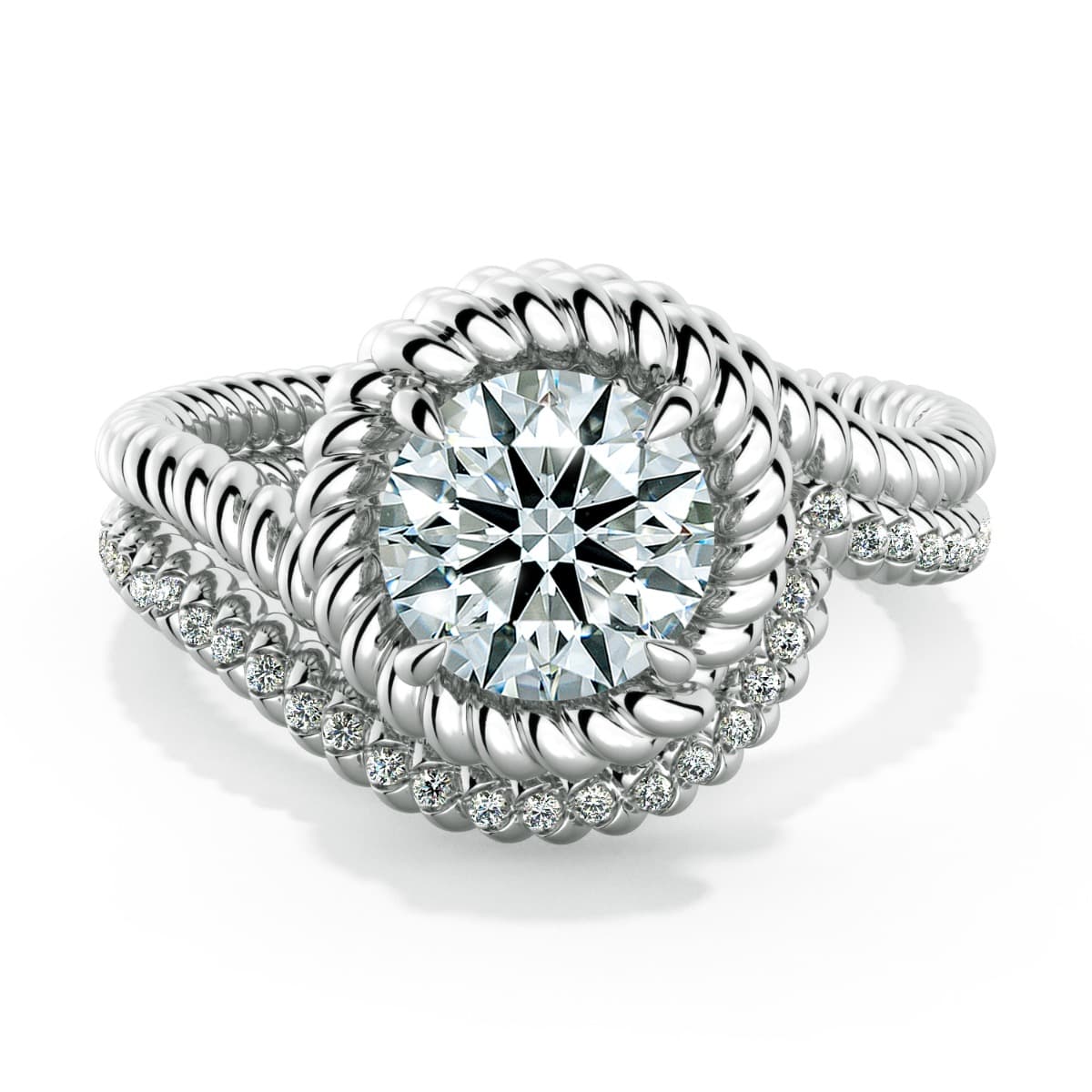 Abbraccio Braided Swirl Engagement Ring