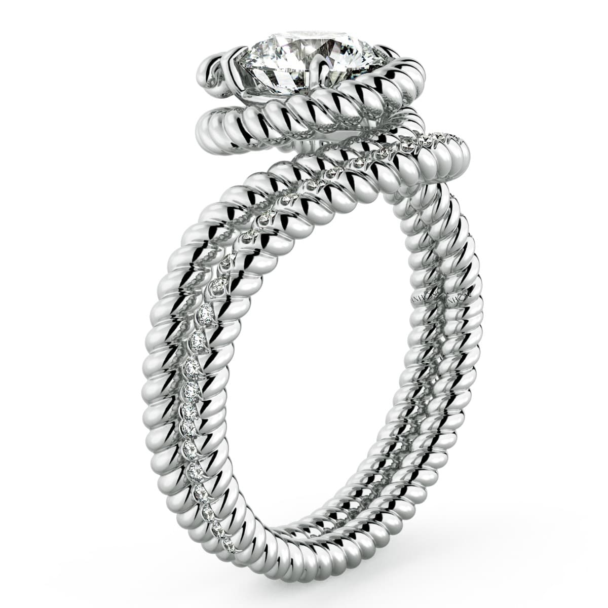 Abbraccio Braided Swirl Engagement Ring