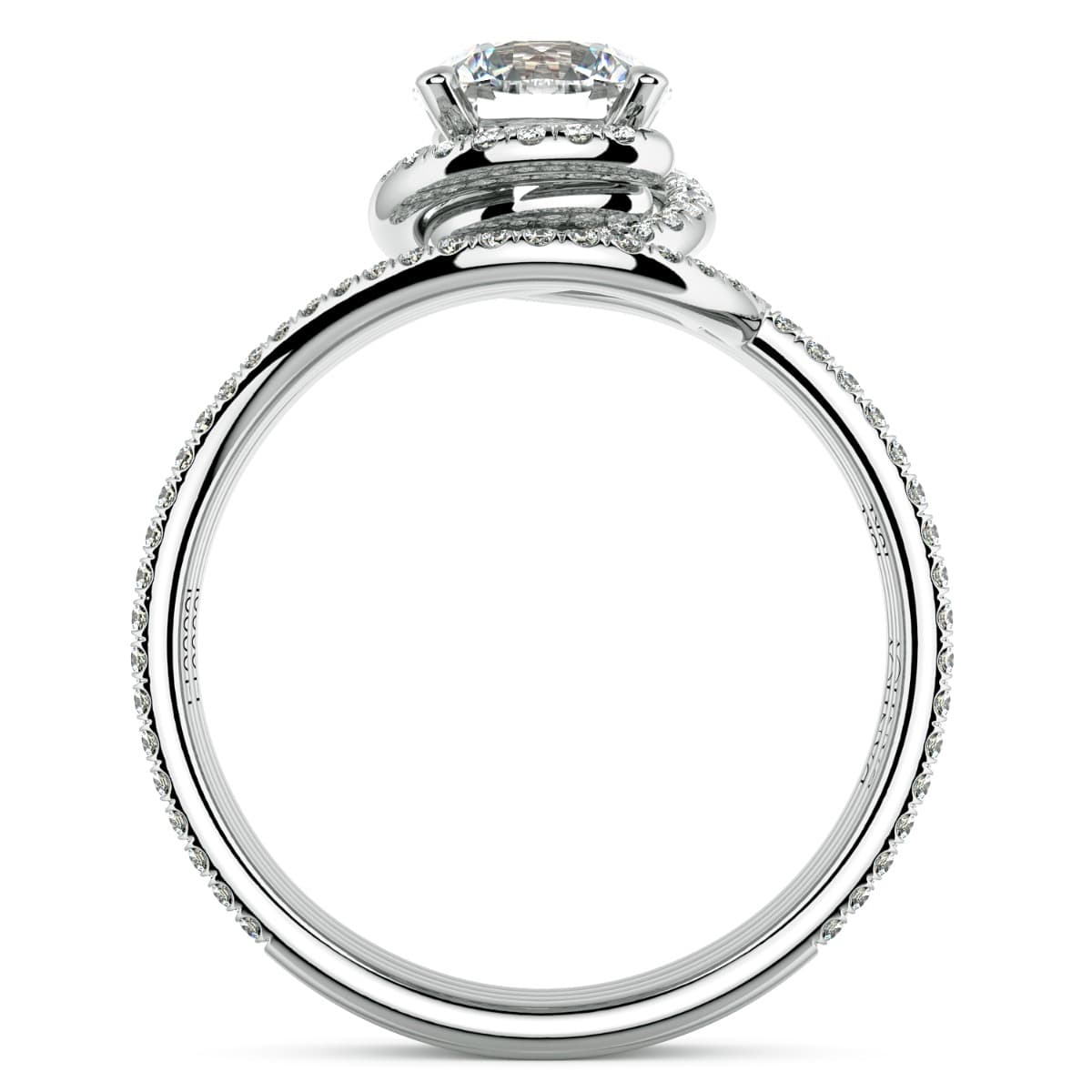 Abbraccio Double Quarter Moon Curved Diamond Band