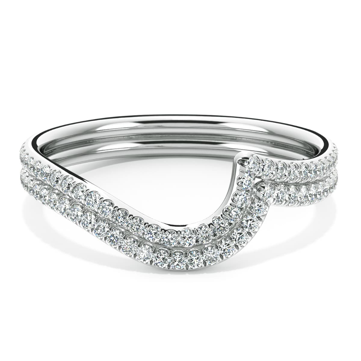 Abbraccio Double Quarter Moon Curved Diamond Band
