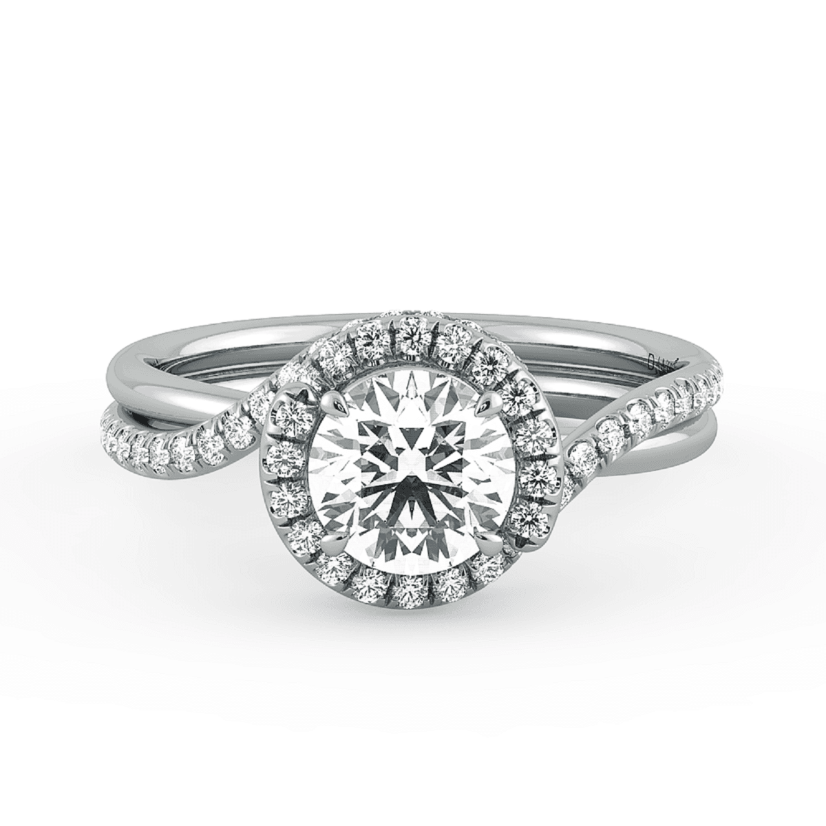 Abbraccio Double Ring Swirl Engagement Ring
