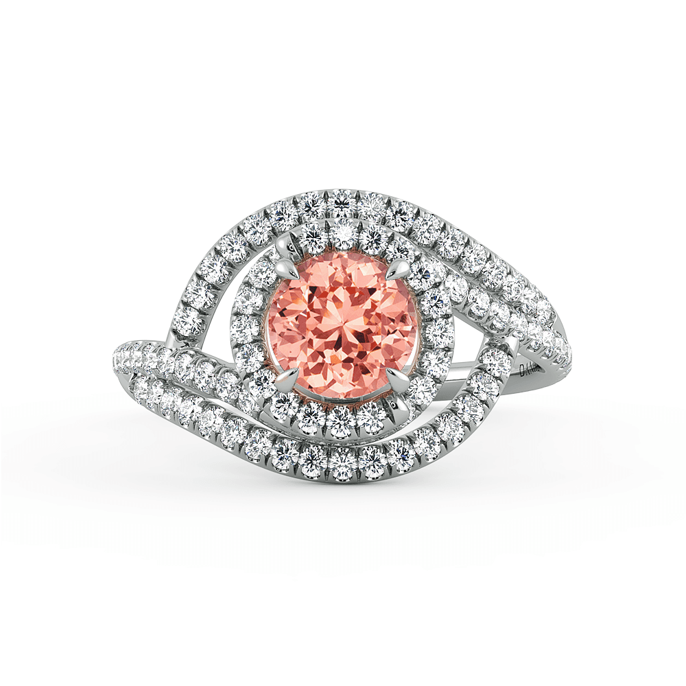 Abbraccio Double Swirl Diamond Engagement Ring