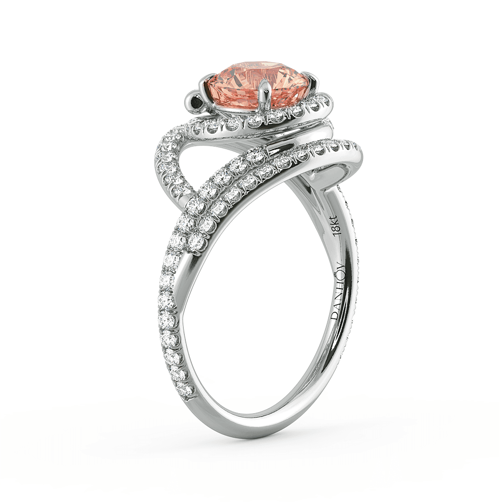 Abbraccio Double Swirl Diamond Engagement Ring