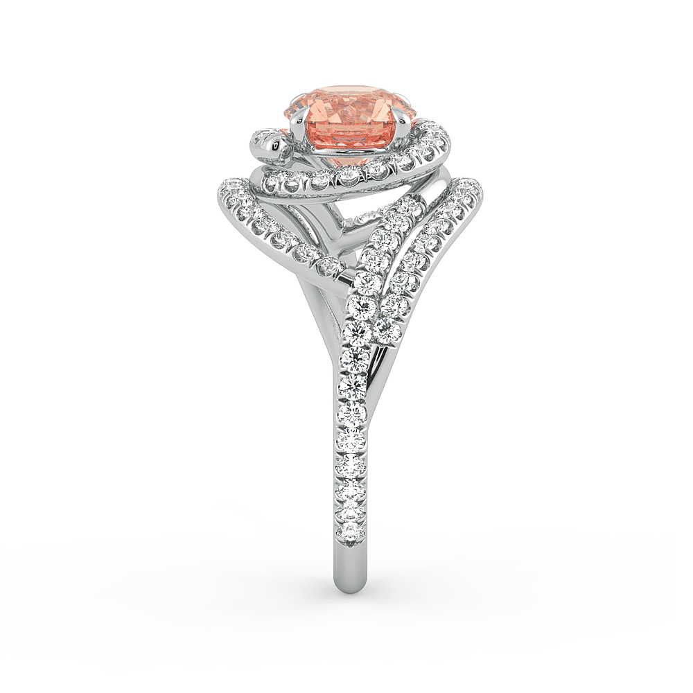 Abbraccio Double Swirl Diamond Engagement Ring