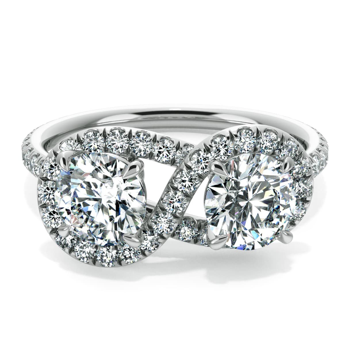 Abbraccio Infinity Single Shank Diamond Engagement Ring