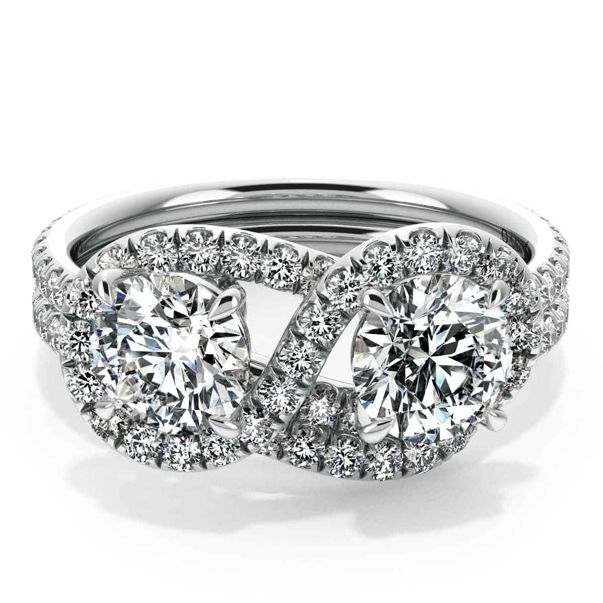 Abbraccio Infinity Single Shank Diamond Engagement Ring