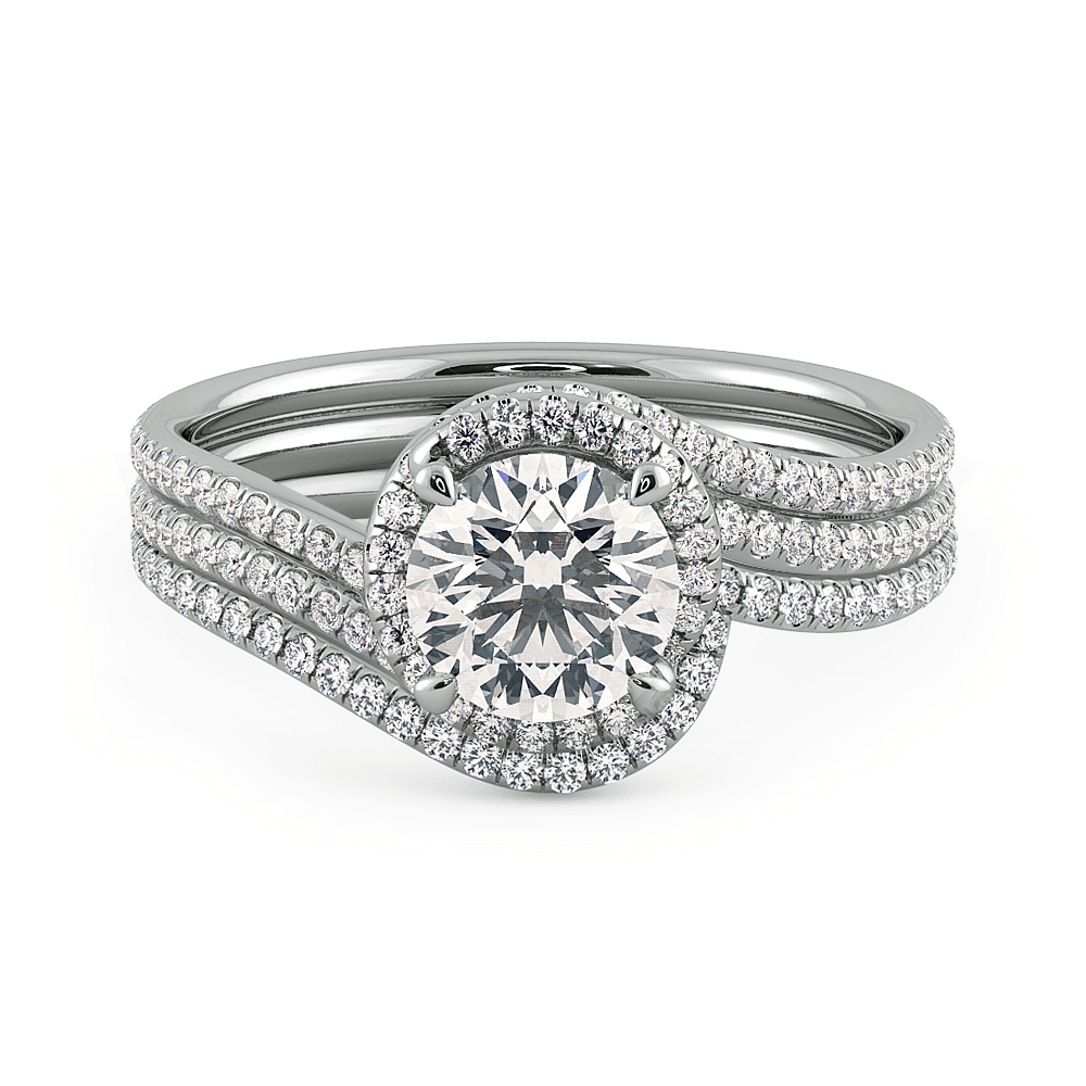Abbraccio Quarter Moon Curved Diamond Band