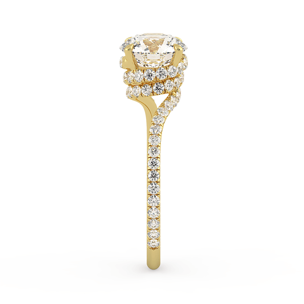 Abbraccio Swirl Diamond Engagement Ring