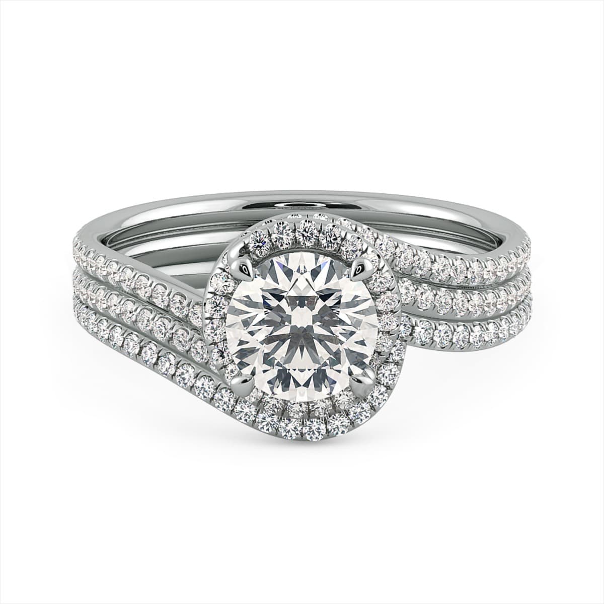Abbraccio Swirl Engagement Ring