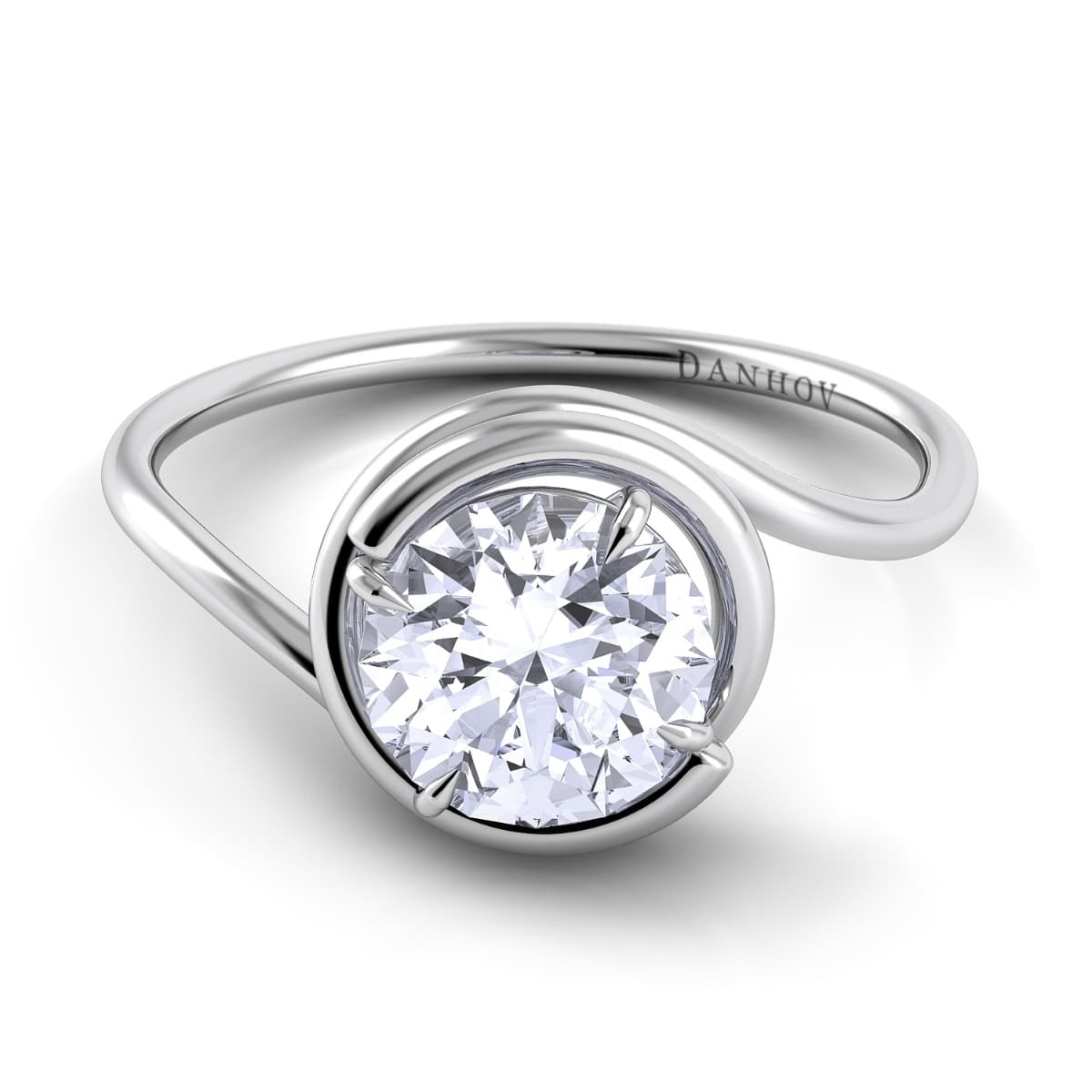 Abbraccio Swirl Engagement Ring