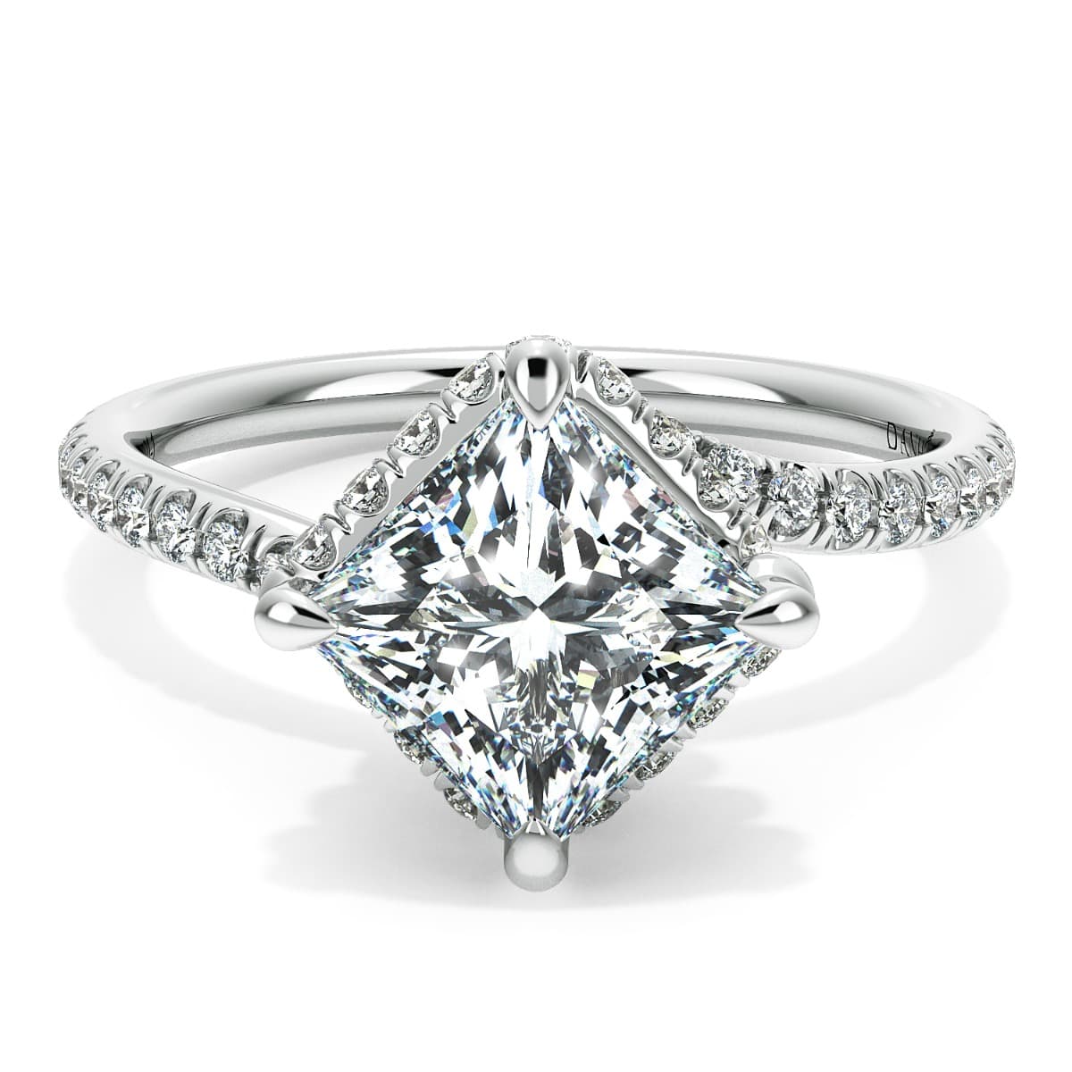Abbraccio Swirl Diamond Engagement Ring