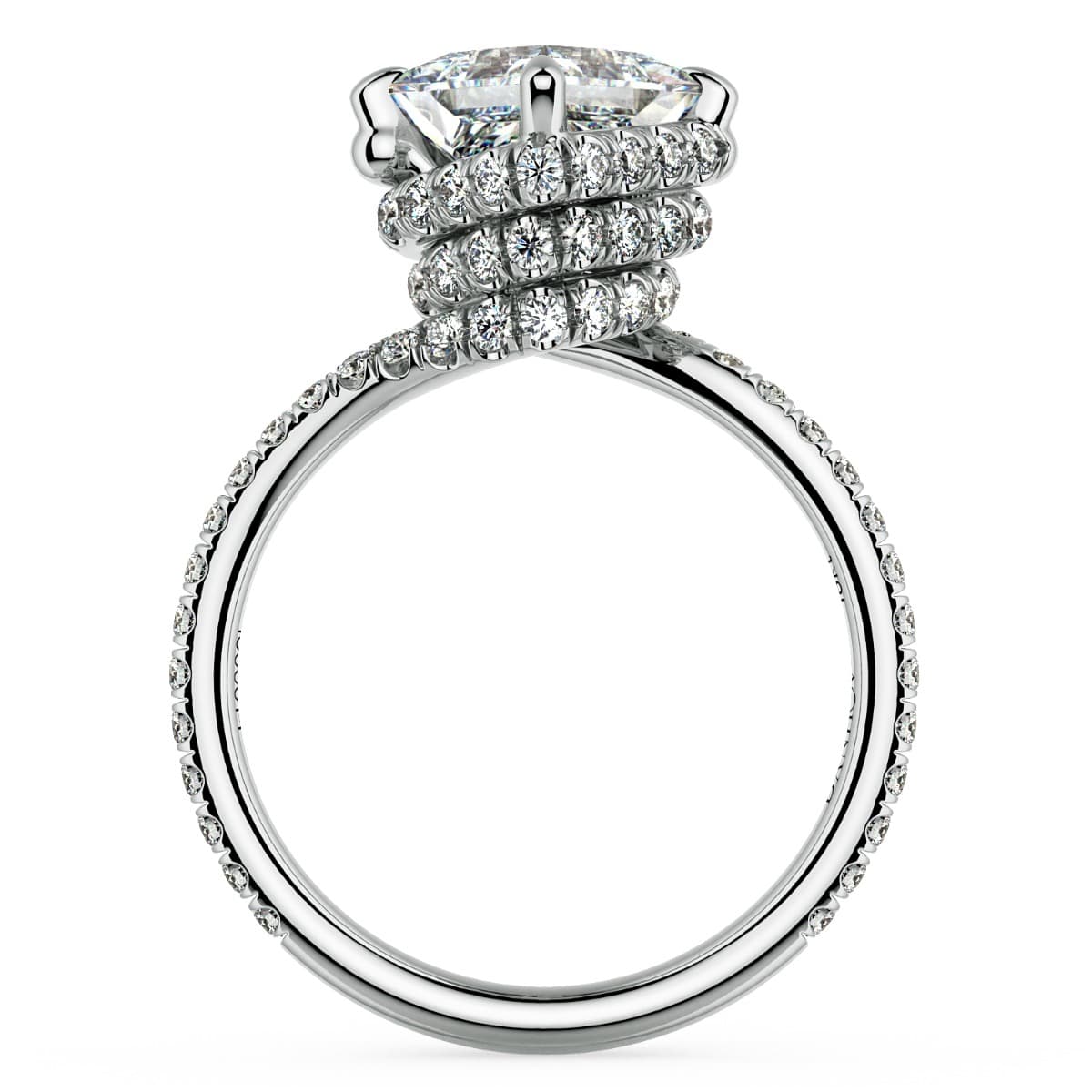 Abbraccio Swirl Diamond Engagement Ring