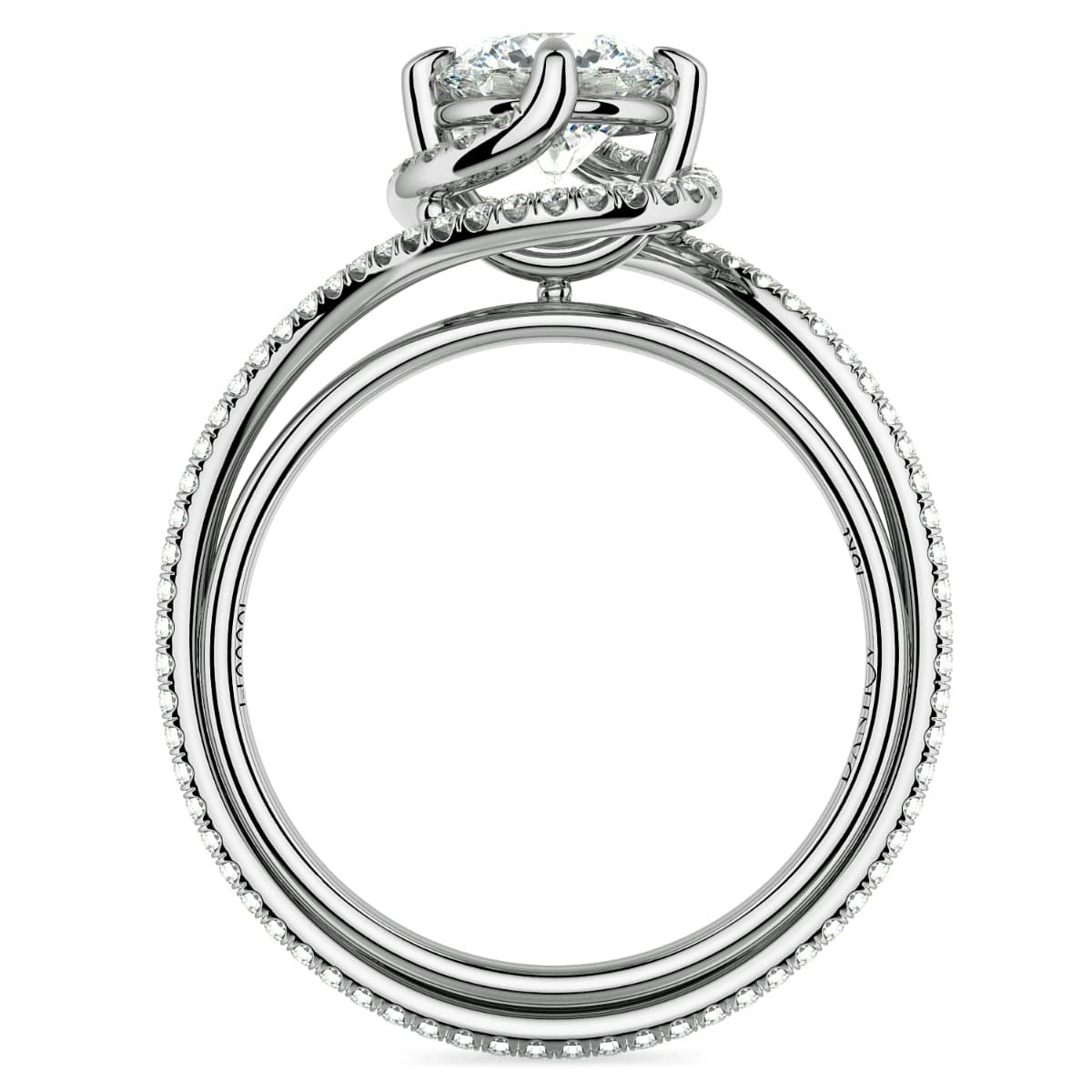 Abbraccio Triple Shank Diamond Engagement Ring
