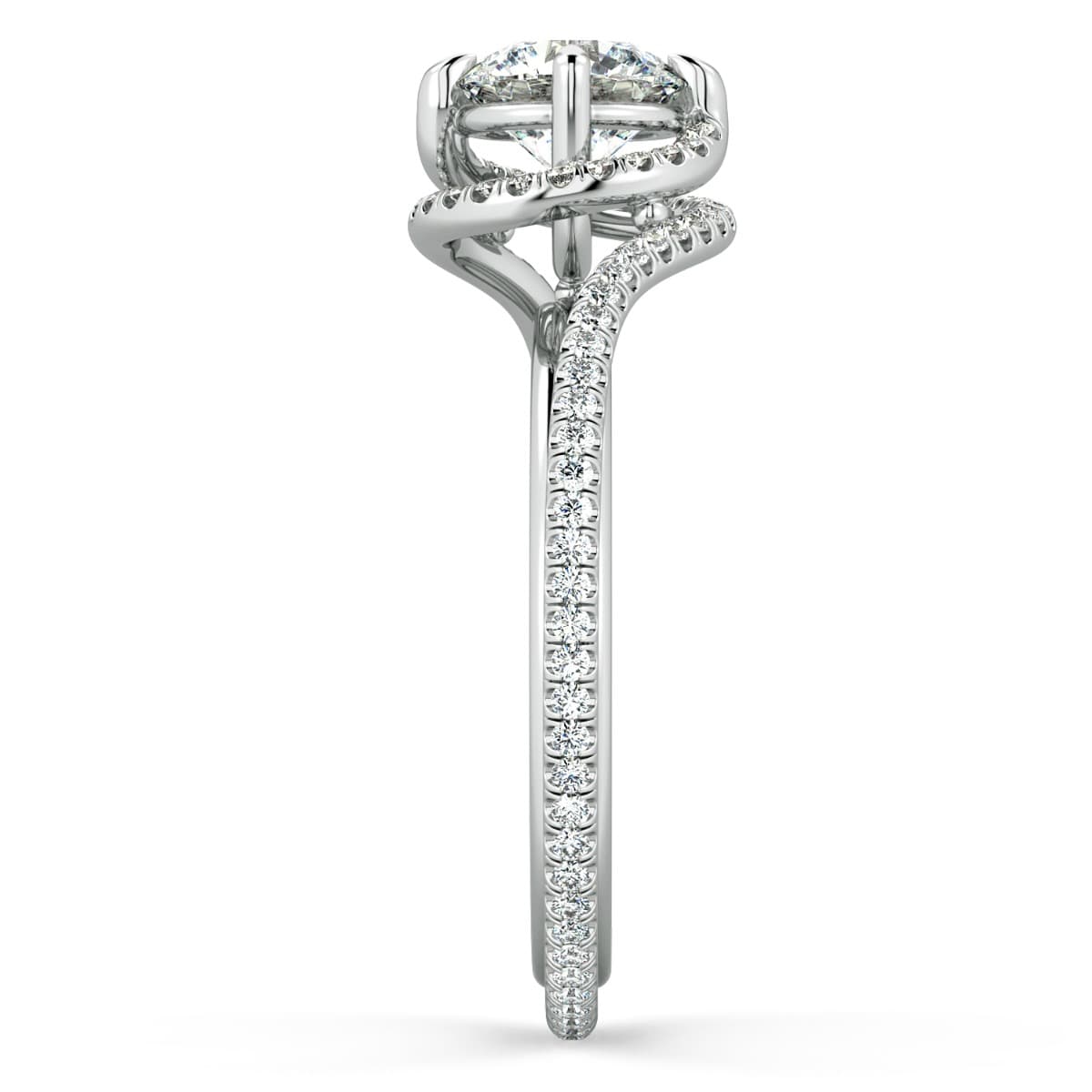 Abbraccio Triple Shank Diamond Engagement Ring