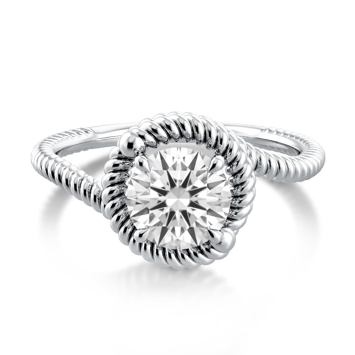 Abbraccio Twisted Shank Swirl Engagement Ring
