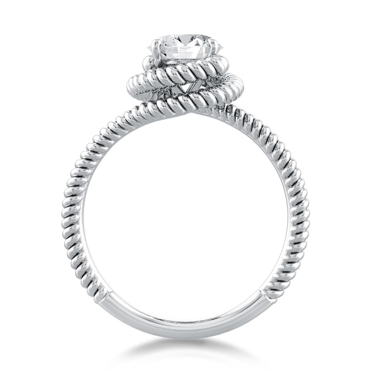 Abbraccio Twisted Shank Swirl Engagement Ring