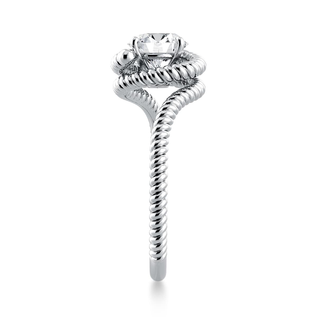 Abbraccio Twisted Shank Swirl Engagement Ring