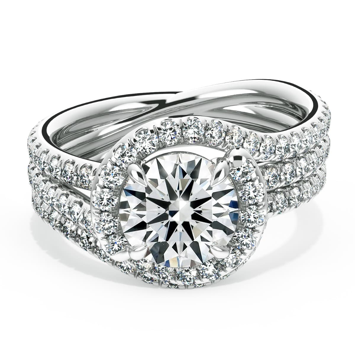 Abbraccio Unique Swirl Engagement Ring
