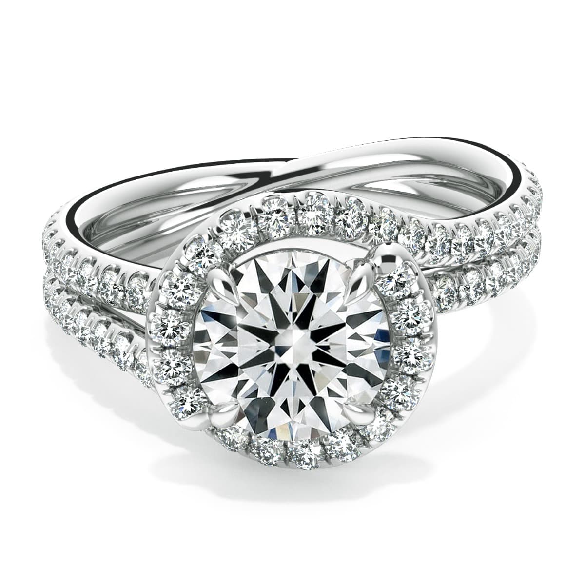 Abbraccio Unique Swirl Engagement Ring