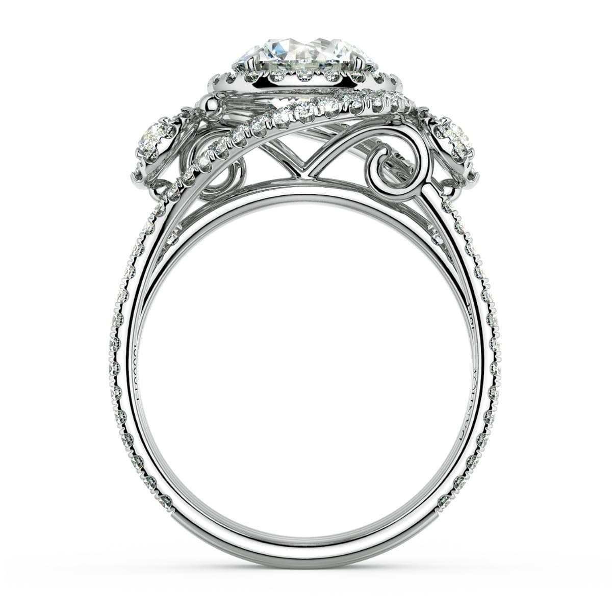 Abbraccio Unique Three Stone Engagement Ring