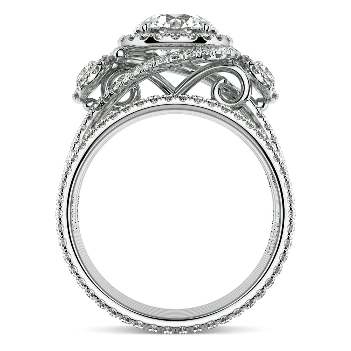 Abbraccio Unique Three Stone Engagement Ring