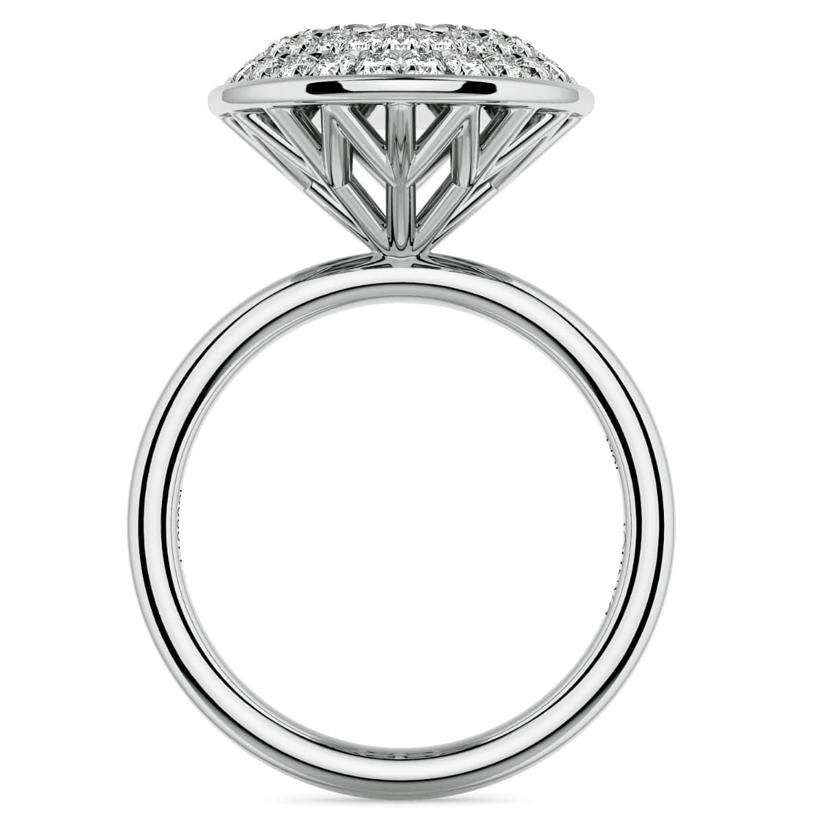 Diamante Cluster Oval Shaped Fine Ring