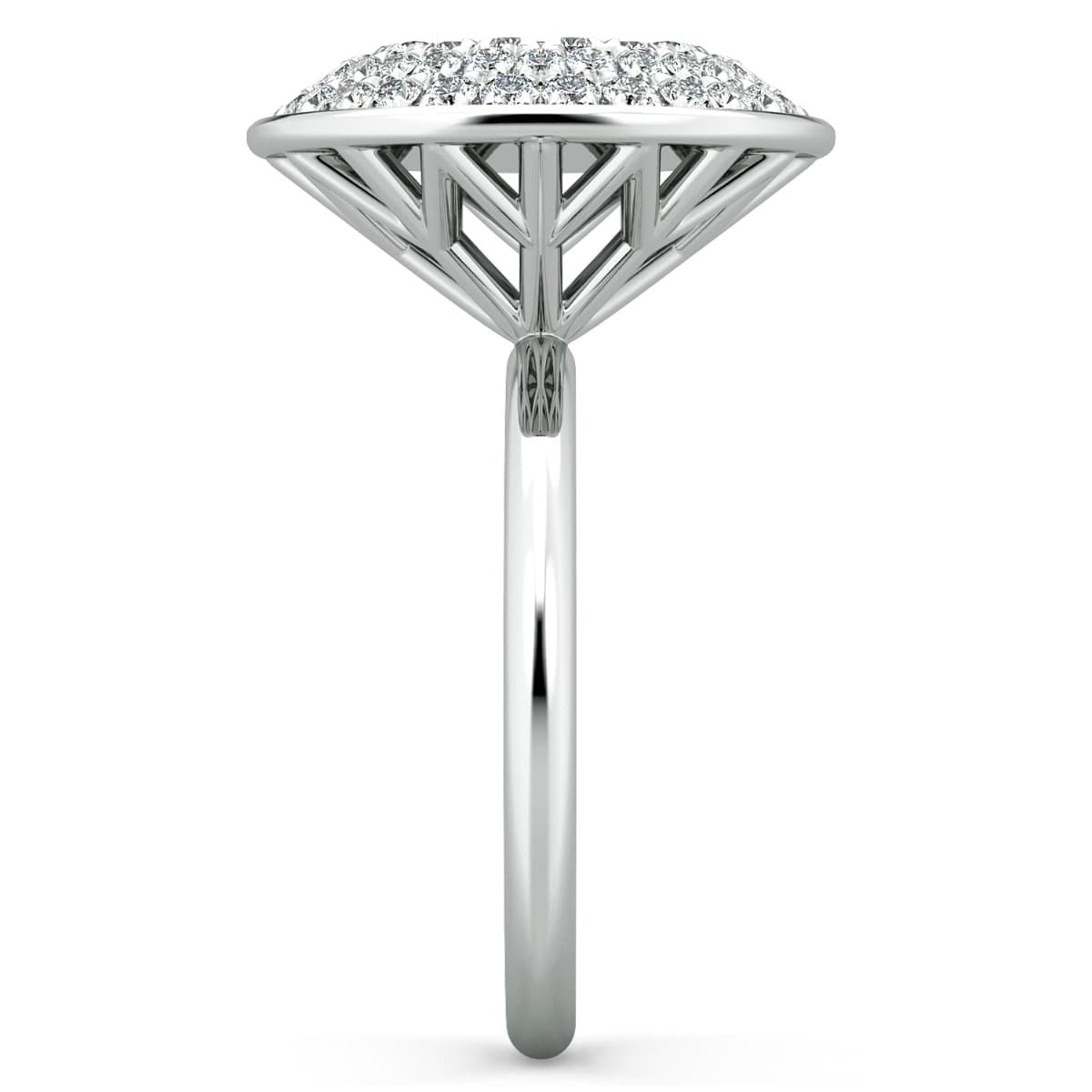 Diamante Cluster Oval Shaped Fine Ring