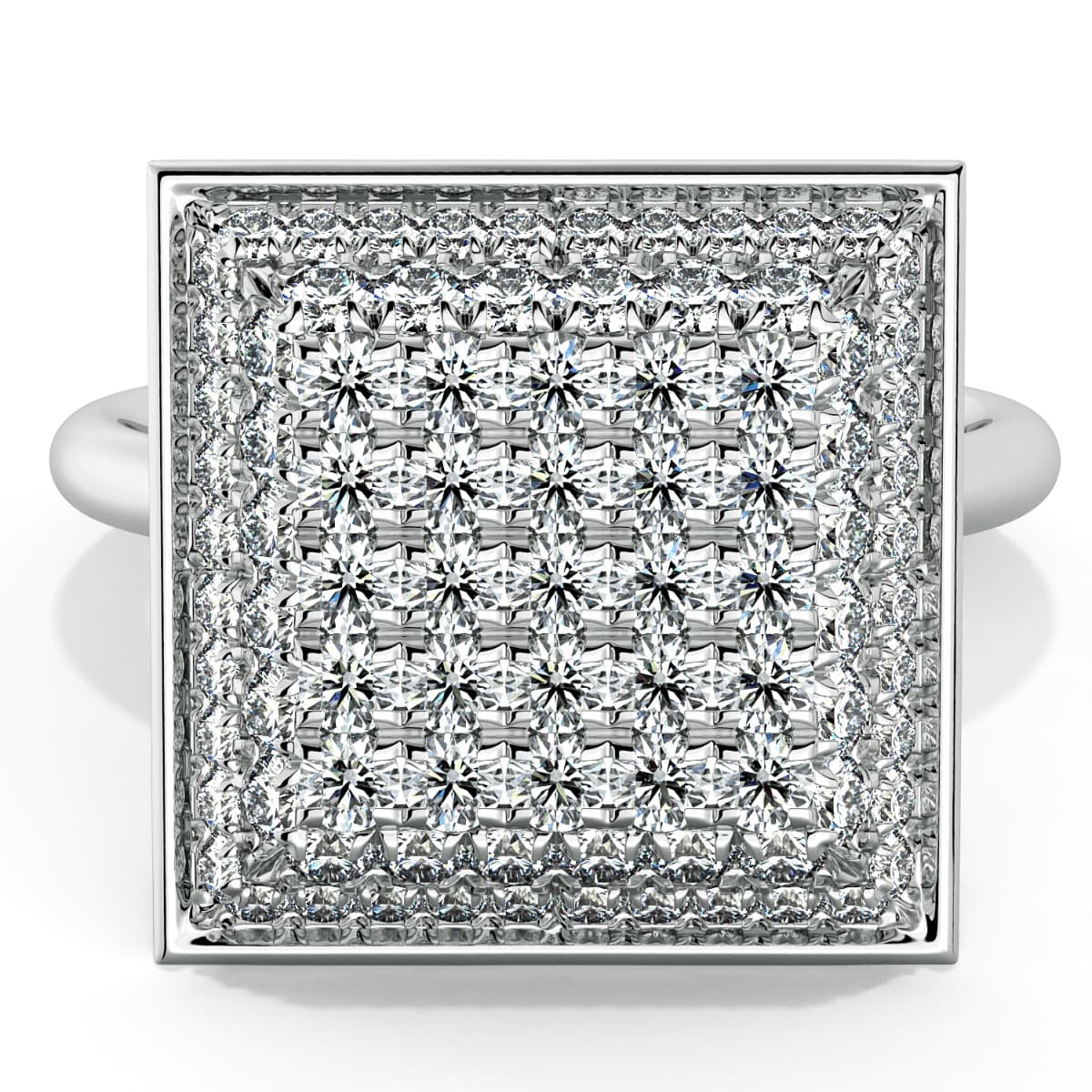 Diamante Cluster Princess Fine Ring