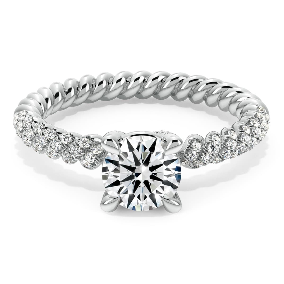 Eleganza Braided Diamond Engagement Ring