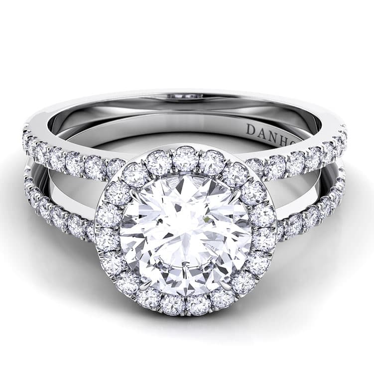 Per Lei Double Shank Marquise Engagement Ring