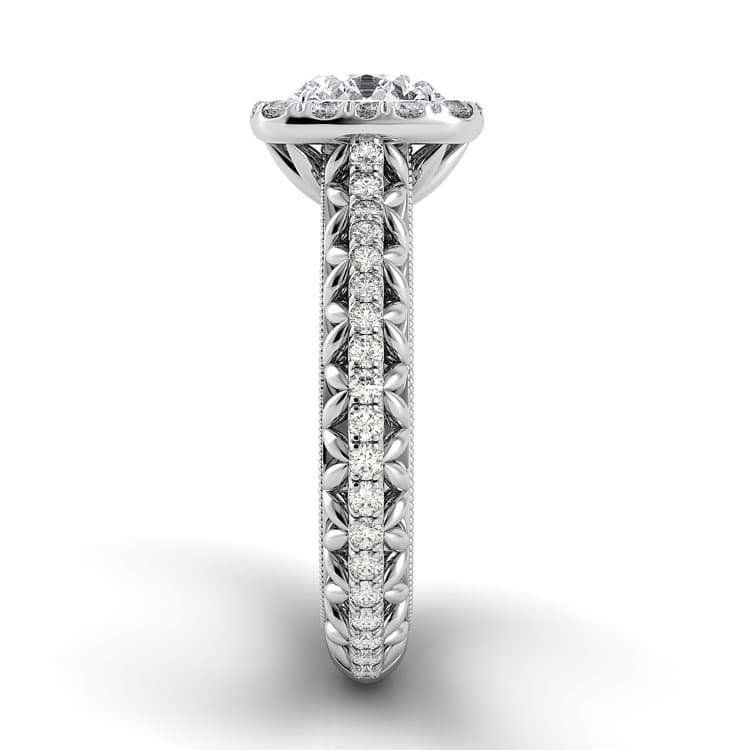 Petalo Single Shank Floral Engagement Ring