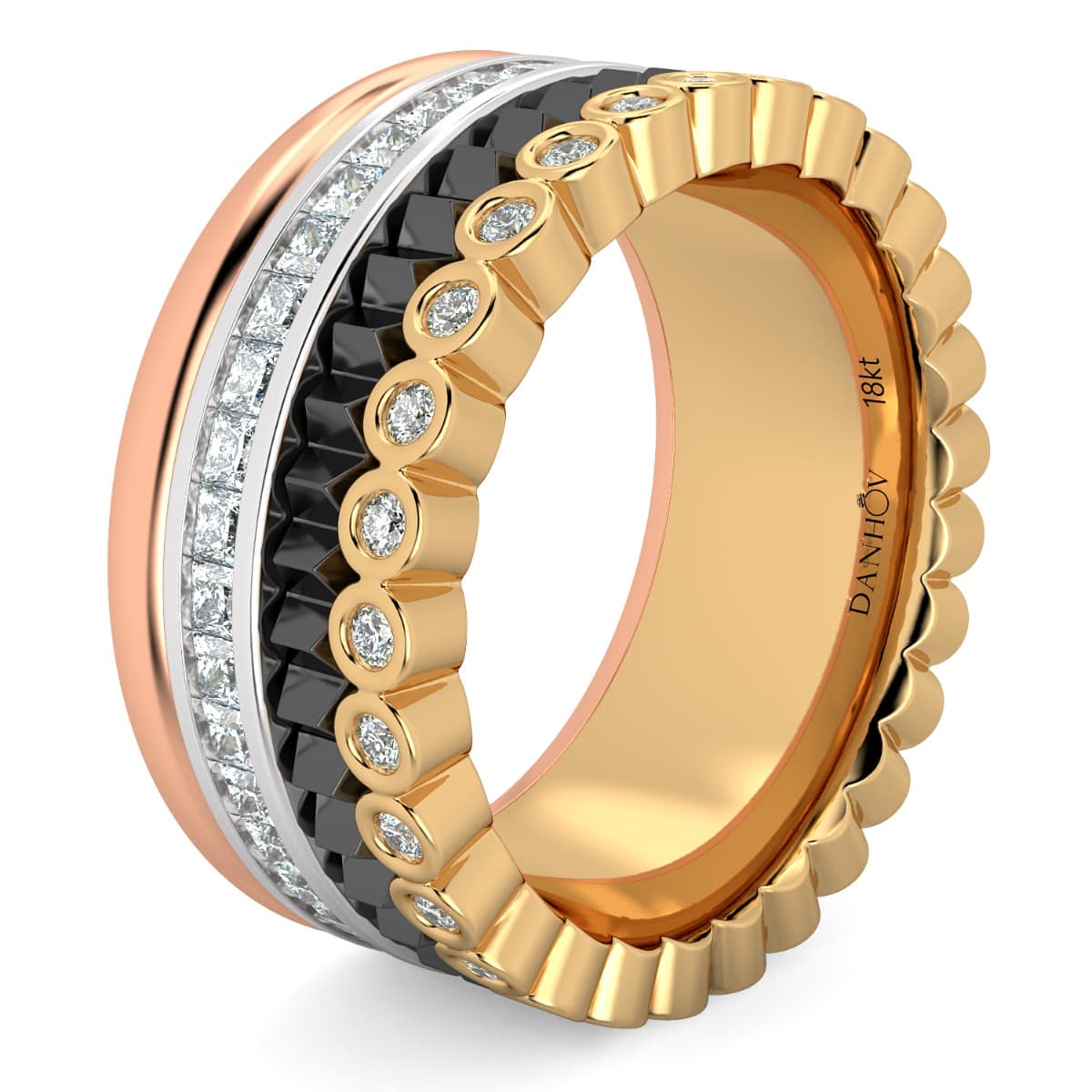 Fashion Band Four colors in one band in 14KT
