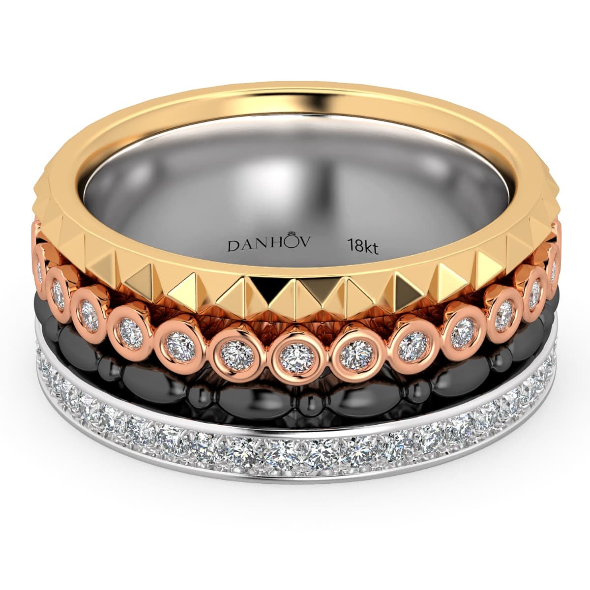 Fashion Band Four colors in one band in 14KT