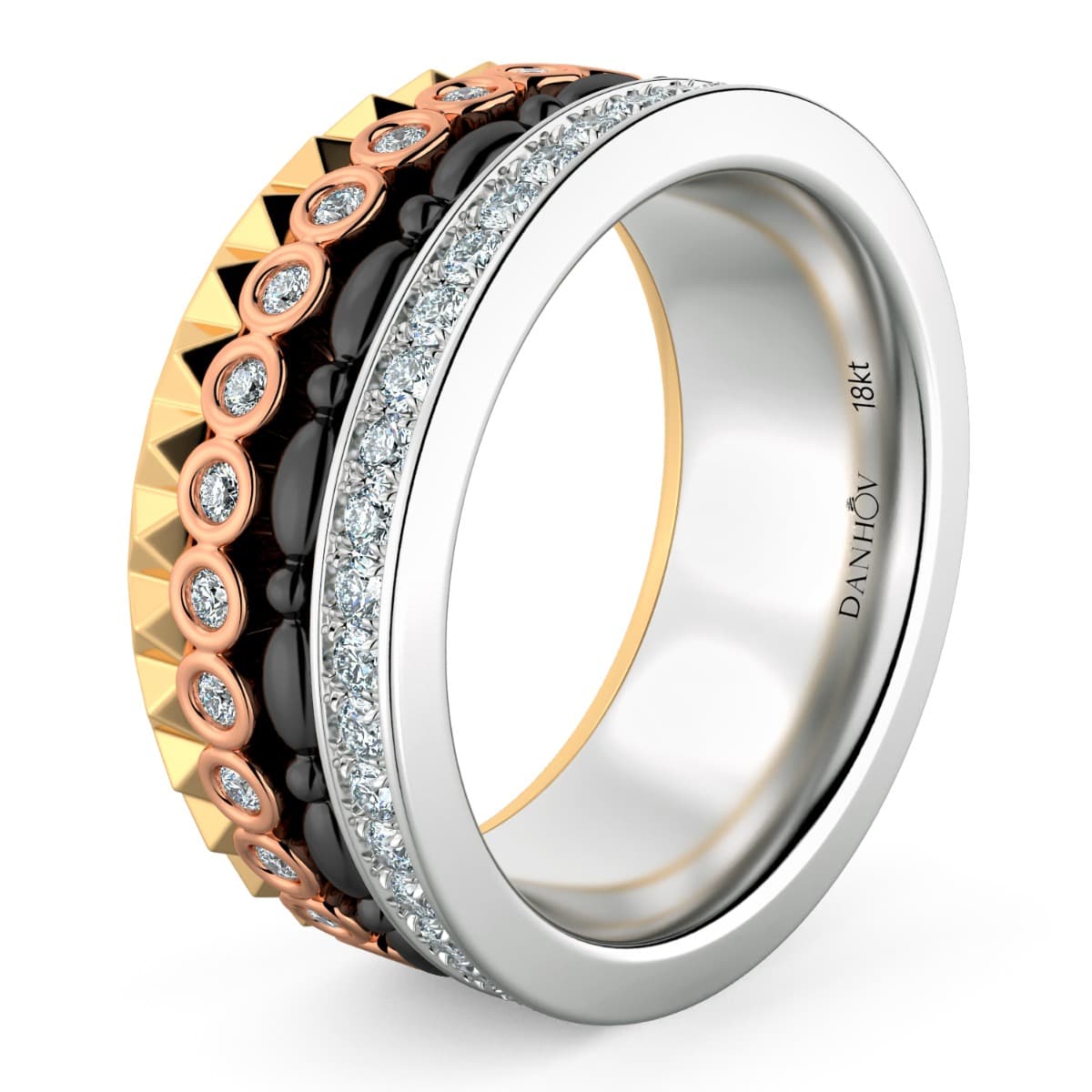 Fashion Band Four colors in one band in 14KT