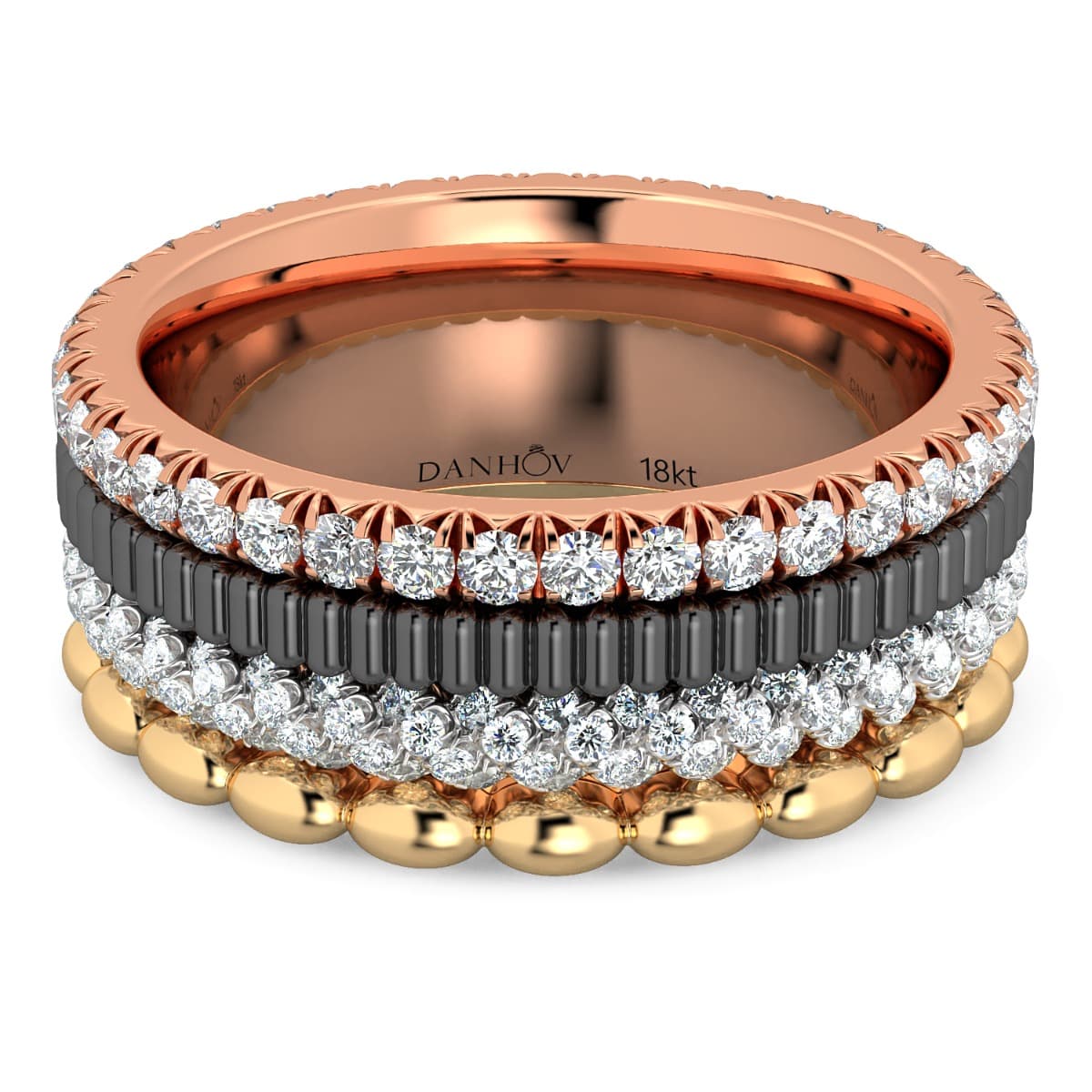 Fashion Band Four colors in one band in 14KT