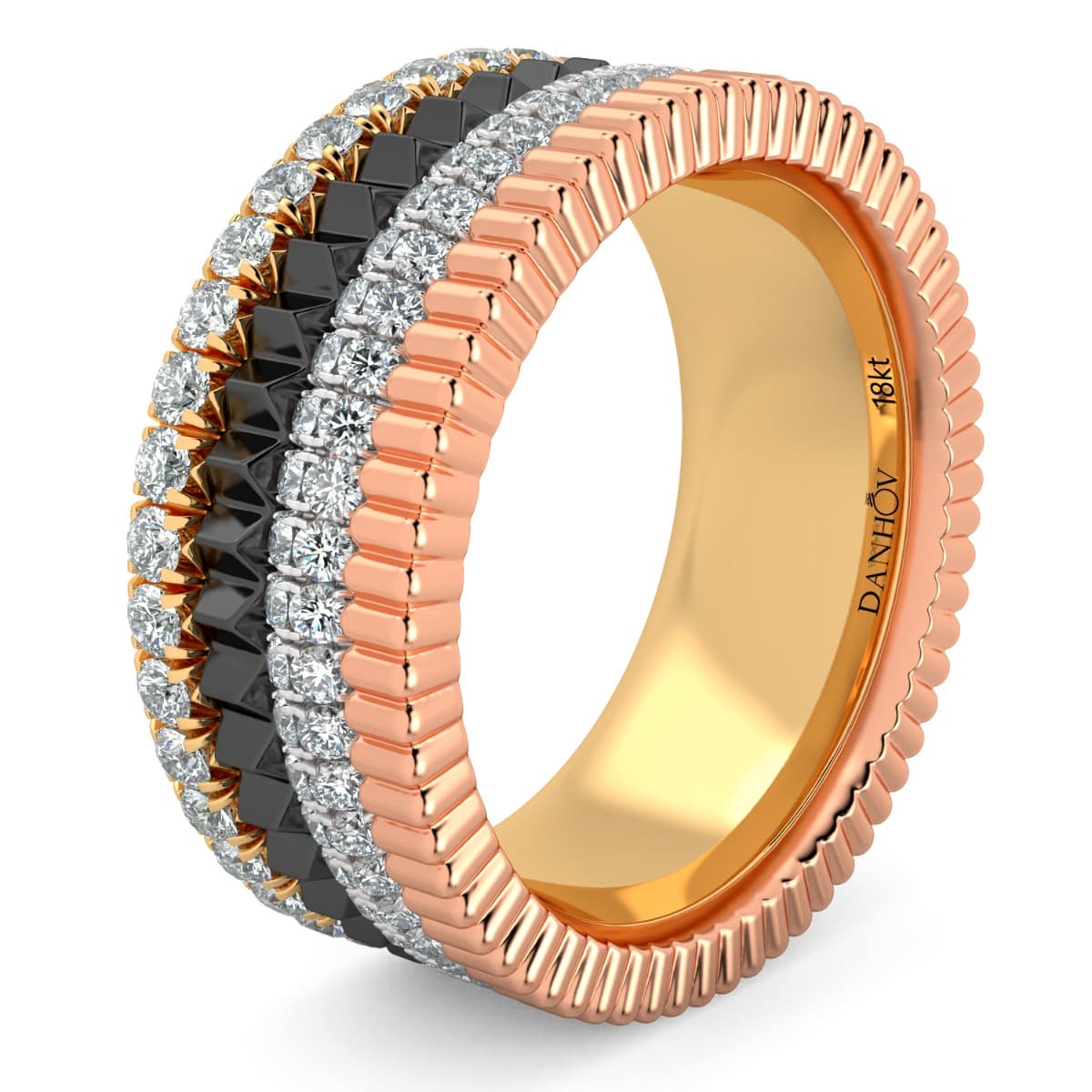 Fashion Band Four colors in one band in 14KT