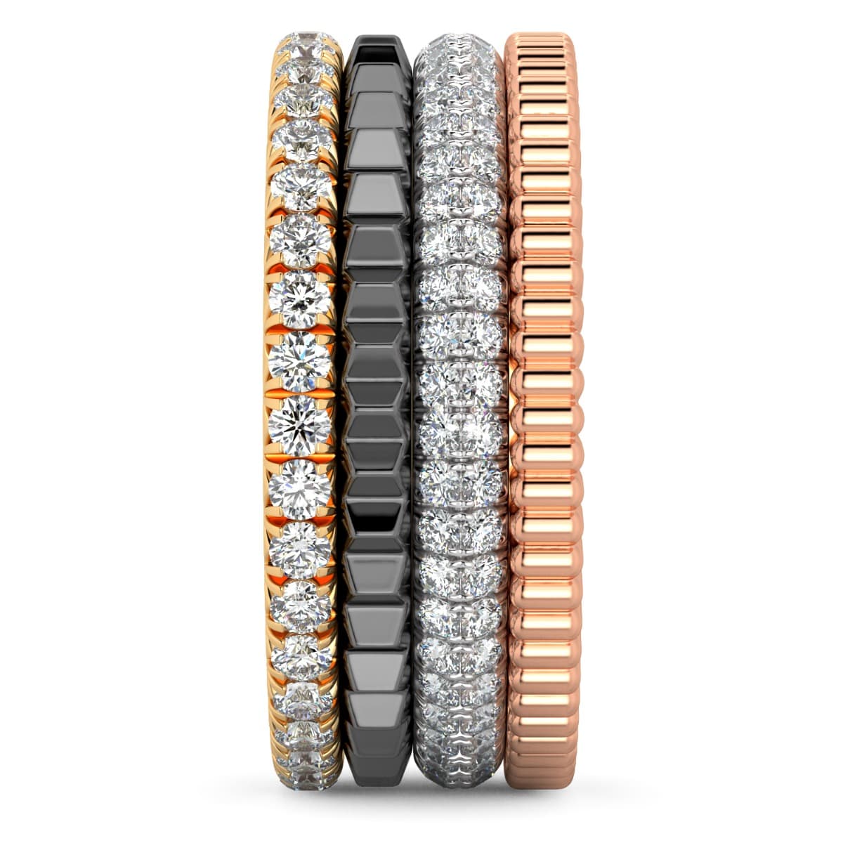 Fashion Band Four colors in one band in 14KT
