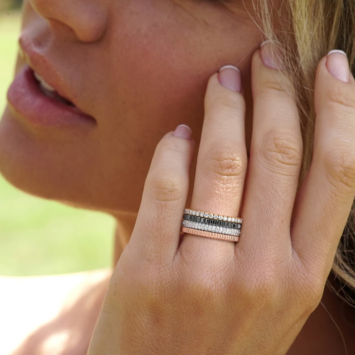 Fashion Band Four colors in one band in 14KT