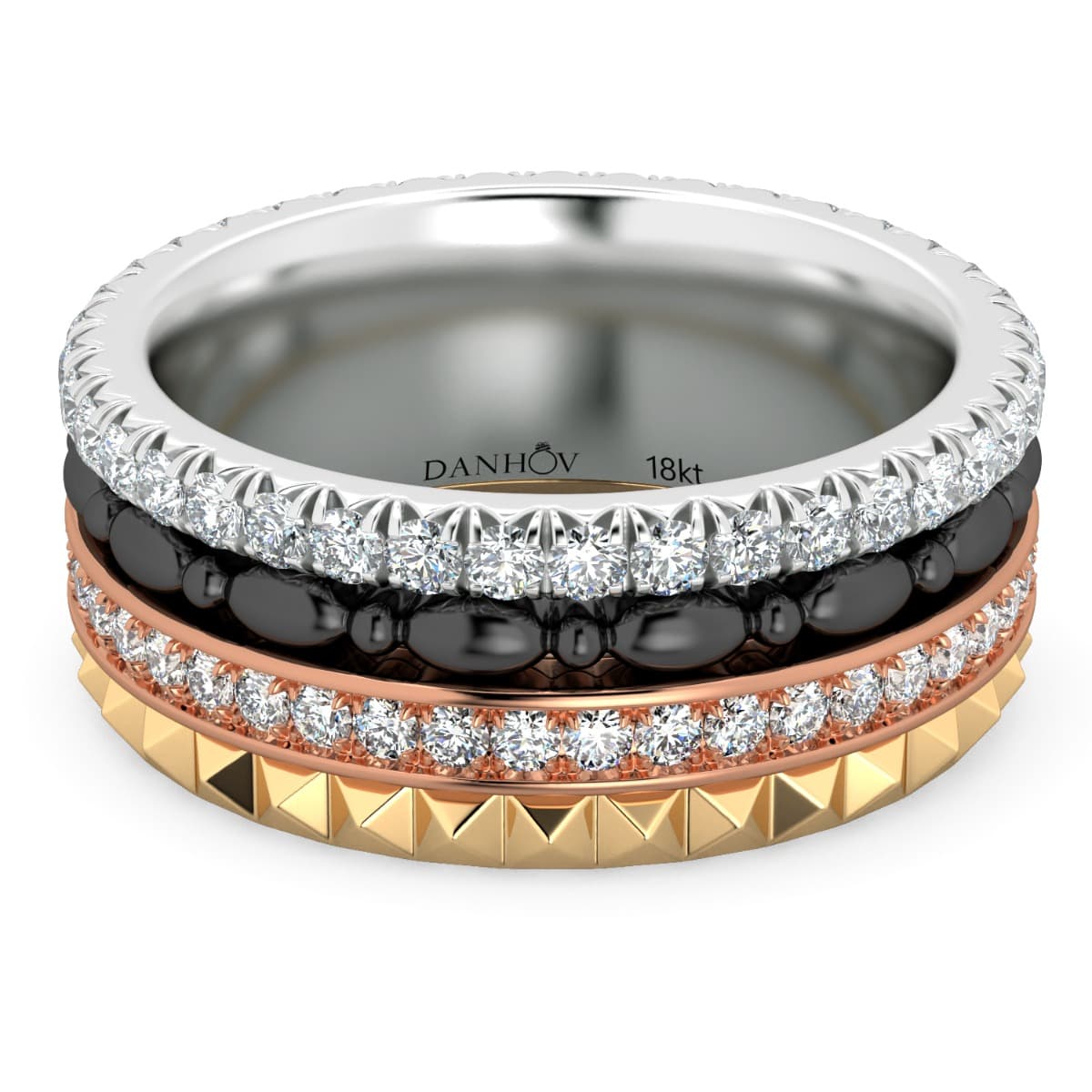 Fashion Band Four colors in one band in 14KT