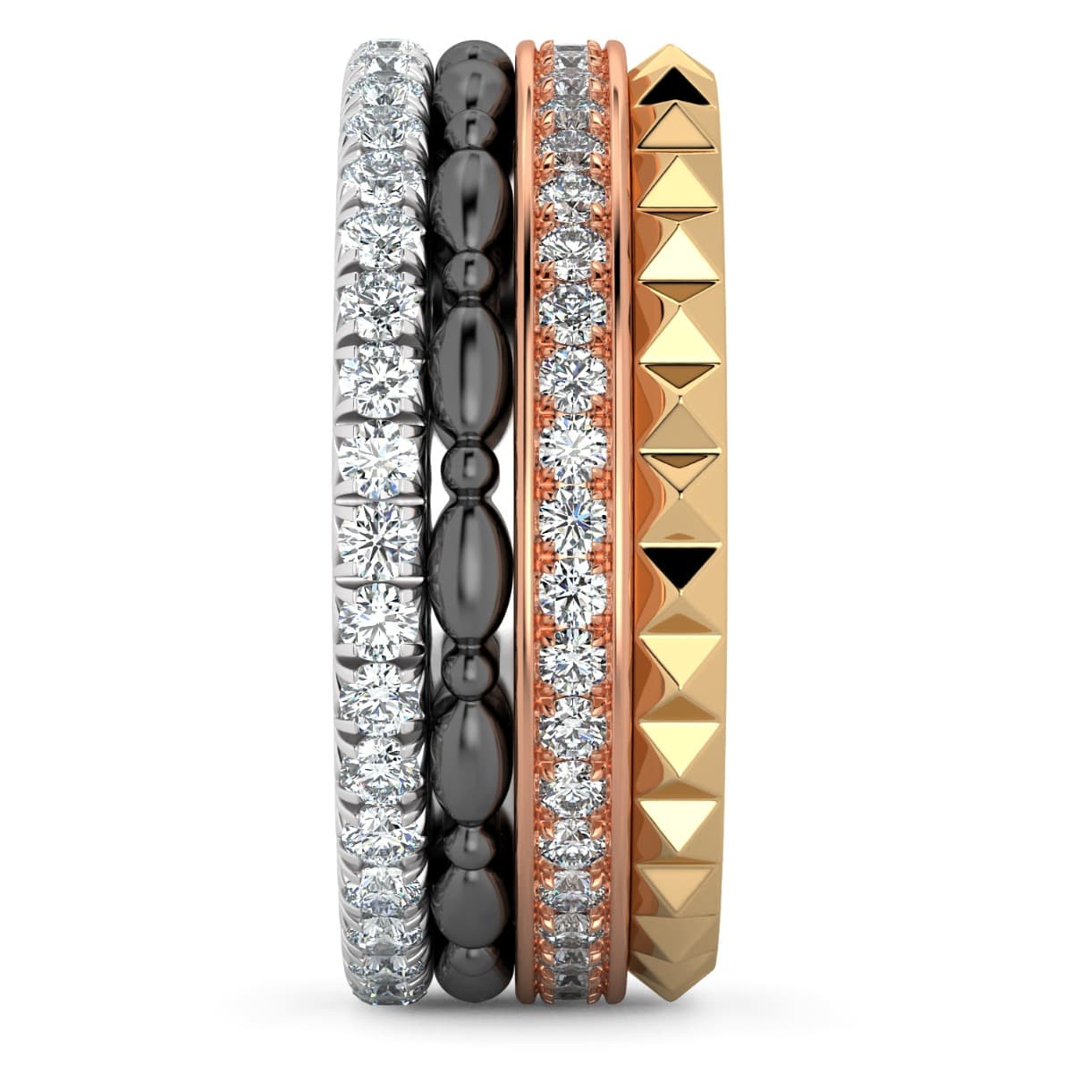 Fashion Band Four colors in one band in 14KT