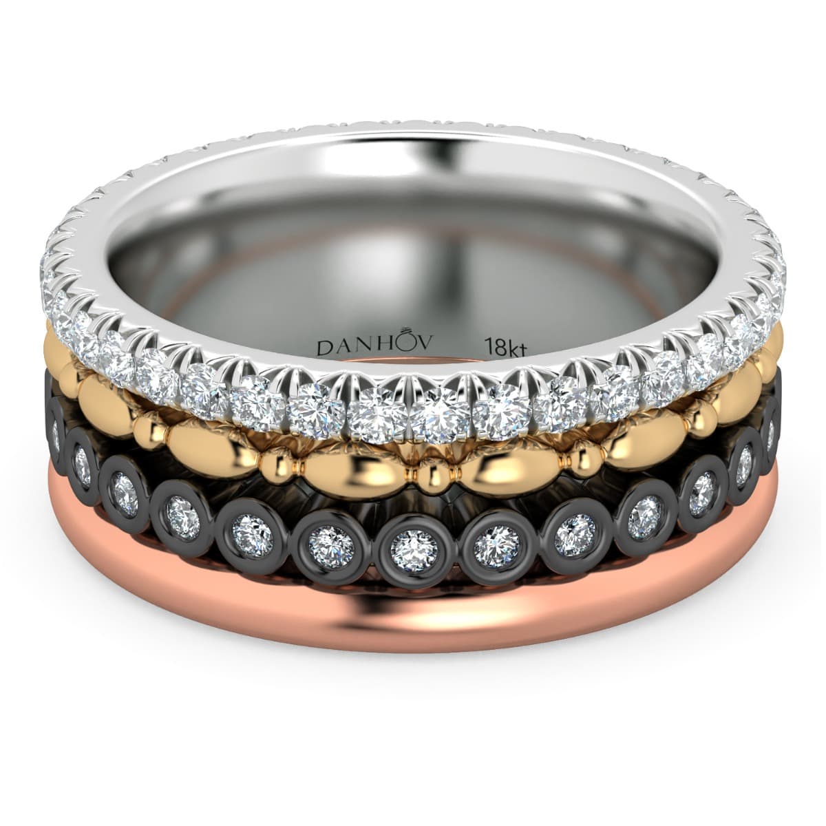 Fashion Band Four colors in one band in 14KT