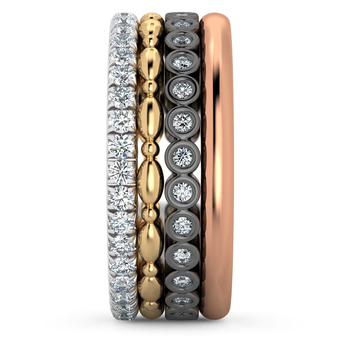 Fashion Band Four colors in one band in 14KT