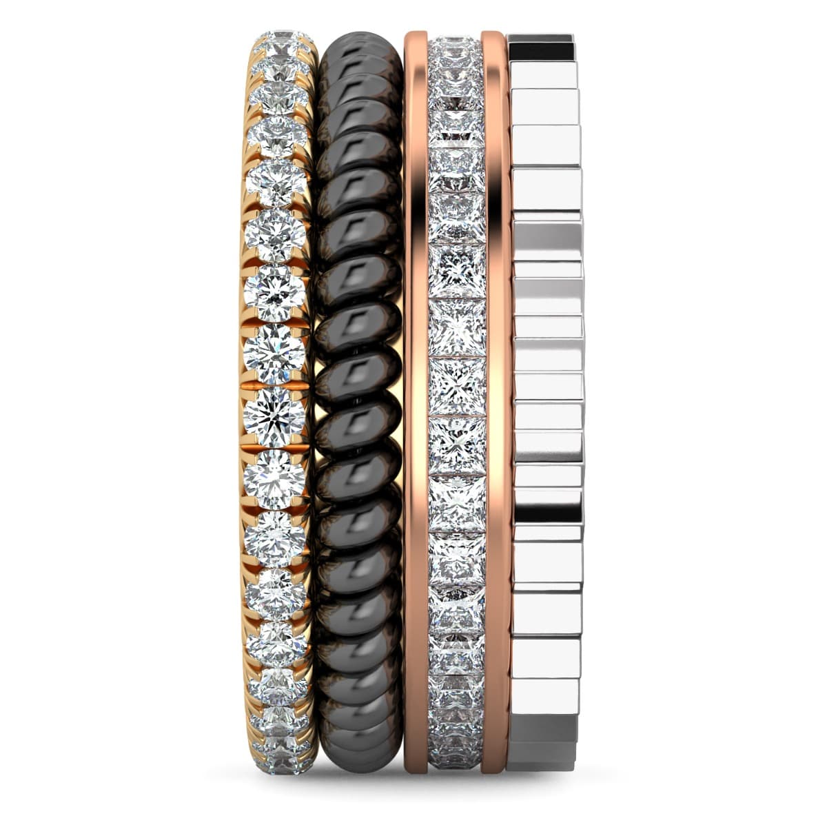 Fashion Band Four colors in one band in 18KT