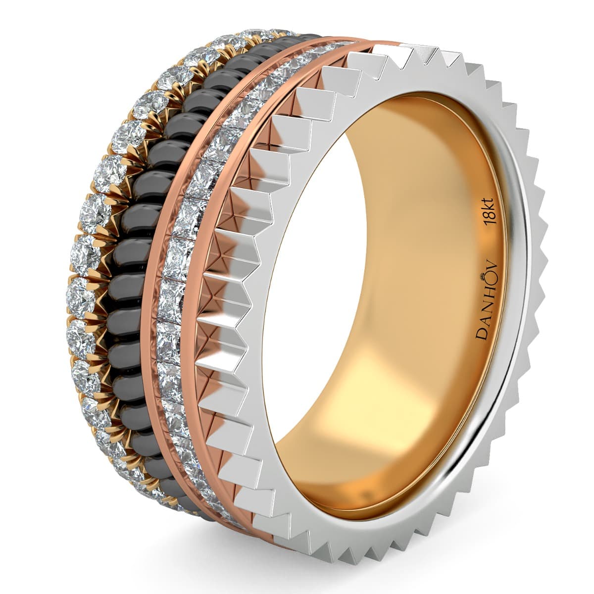 Fashion Band Four colors in one band in 18KT