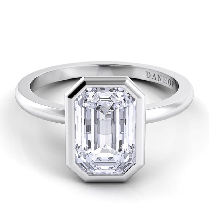 Per Lei Single Shank Asscher Engagement Ring