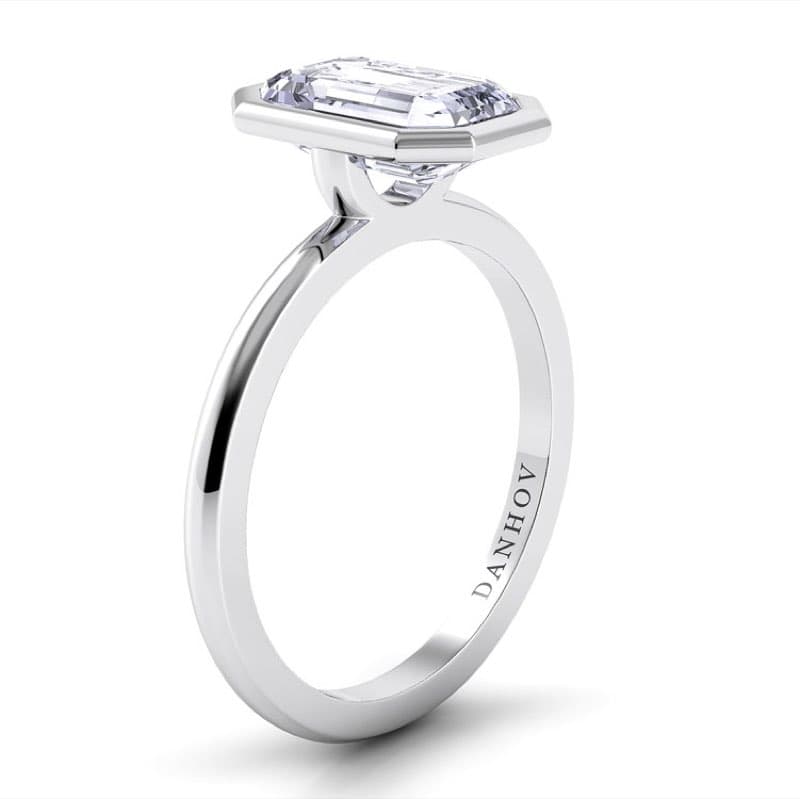 Per Lei Single Shank Asscher Engagement Ring