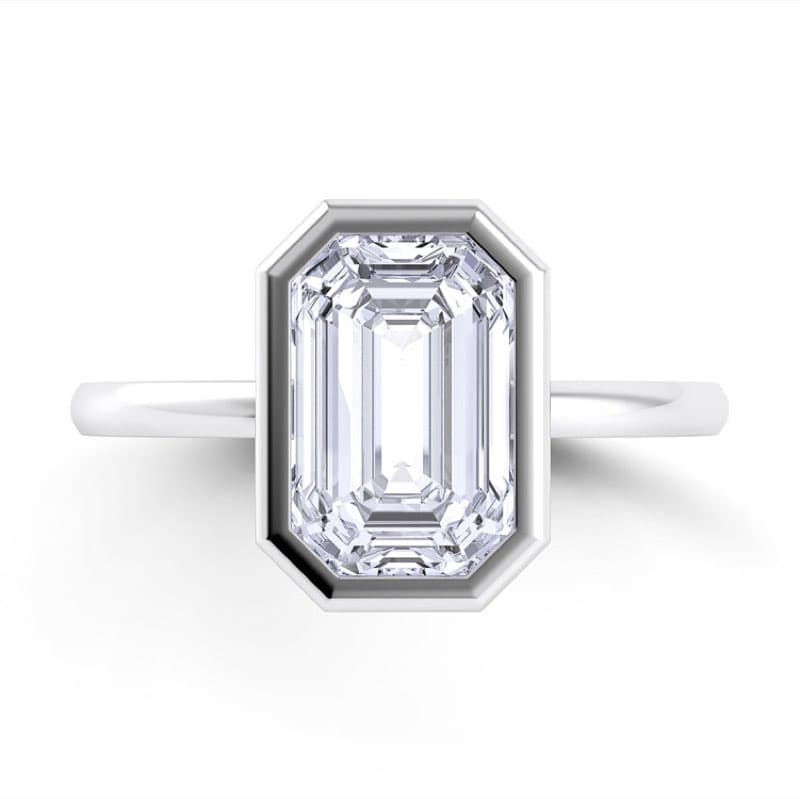Per Lei Single Shank Asscher Engagement Ring