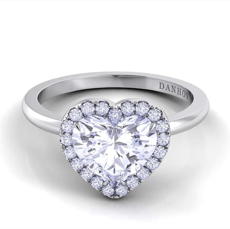 Per Lei Single Shank Heart Engagement Ring
