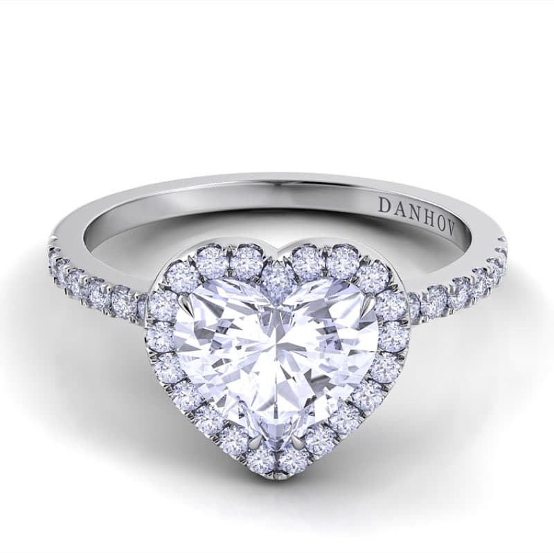 Per Lei Single Shank Heart Engagement Ring